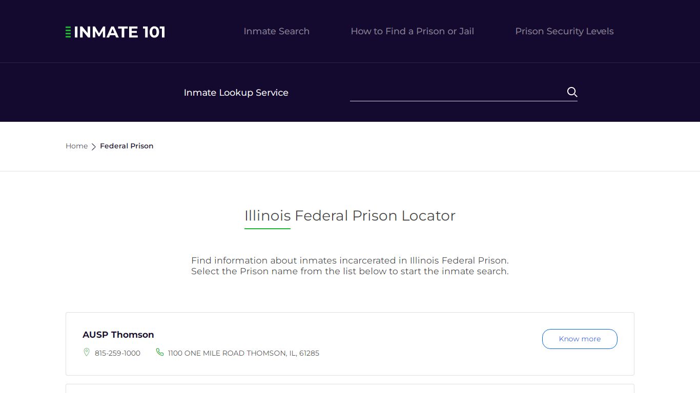 Illinois Federal Prison Inmate Search | Free Inmate Lookup